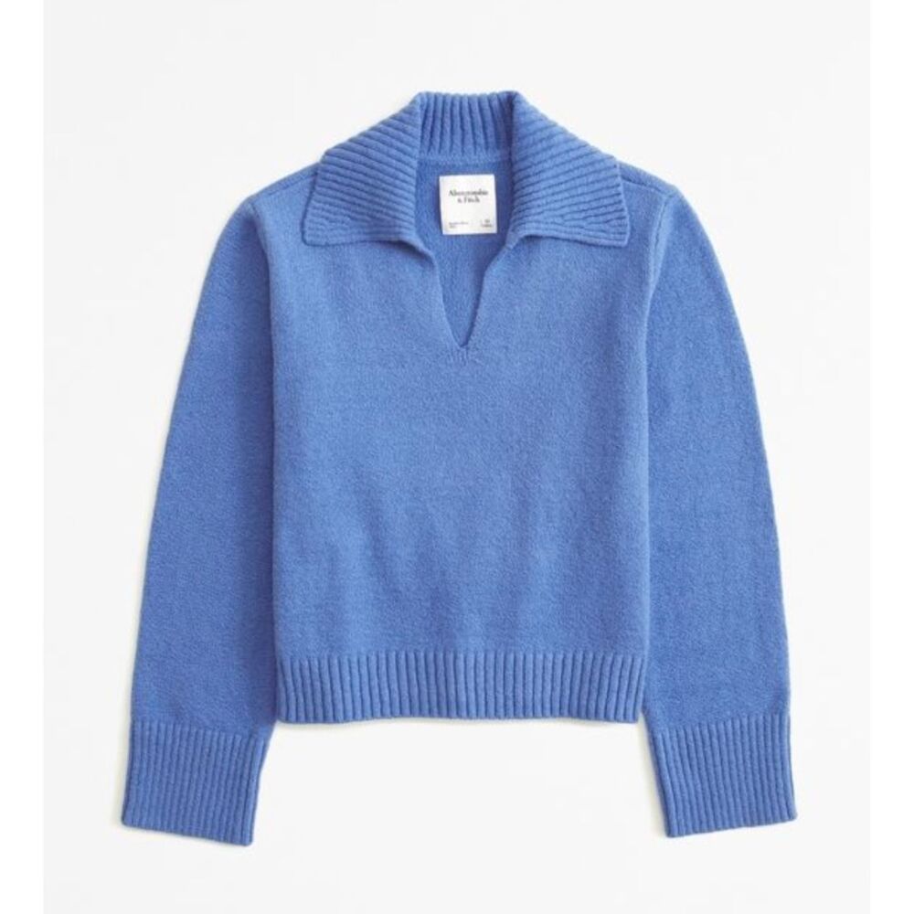 ABERCROMBIE & FITCH Duke Collared Sweater Blue Small‎